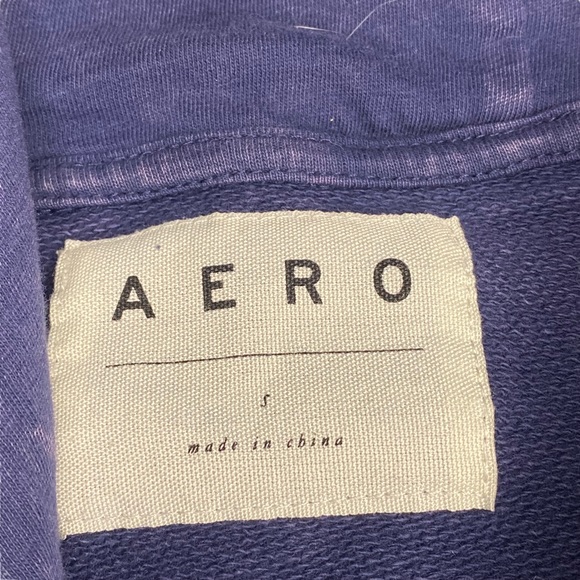 Aeropostale Cropped Sweatshirt with hoodie Size Small Distressed - Picture 7 of 8